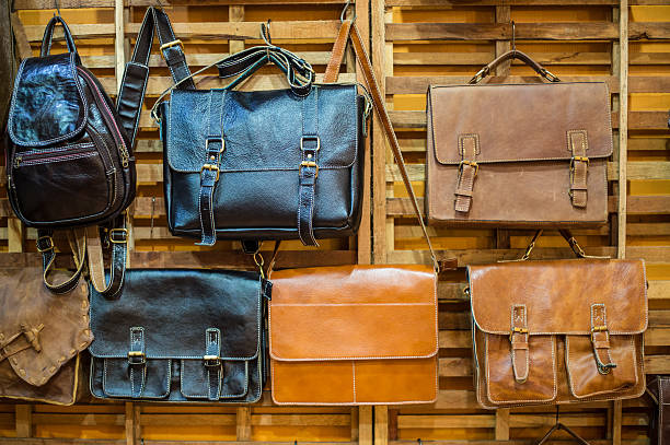 istock Brown Vintage leather bags 498503596