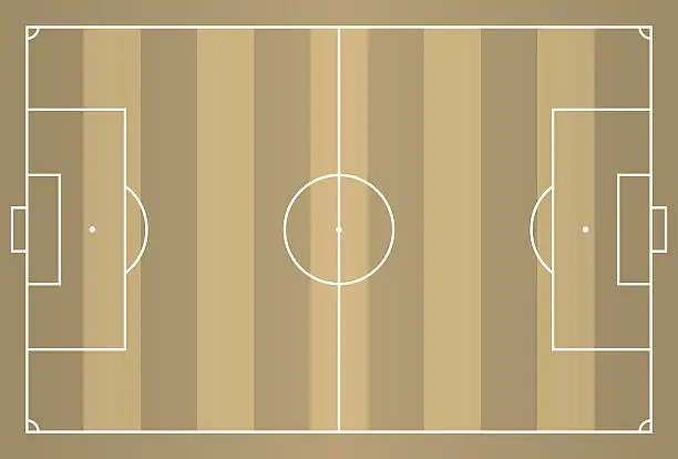 Vector illustration of vector brown soccer field