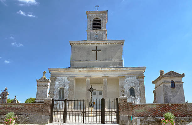 istock Cemetery and church with belfry 498506164