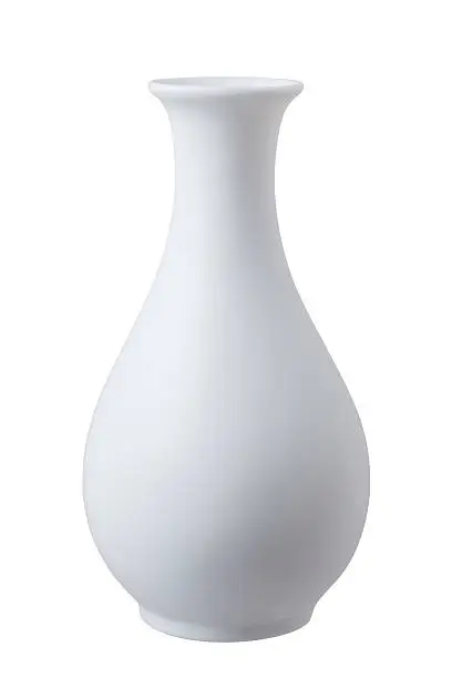 White ceramic vase, isolated on white.