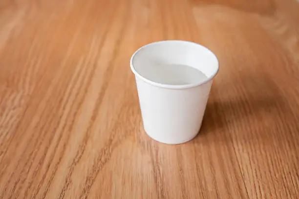 a papercup of water 
