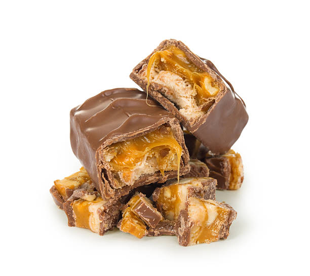 istock Chocolate covered bar of soft caramel toffee and chocolate mousse 498510361