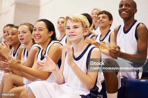 Spectators Watching High School Basketball Team Match Stock Photo - Download Image Now