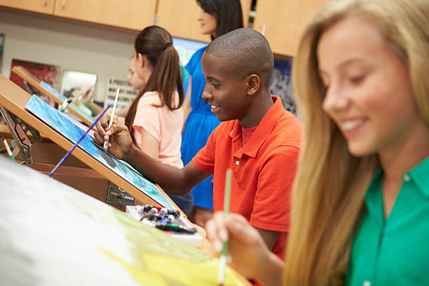 istock Male Pupil In High School Art Class 498512023