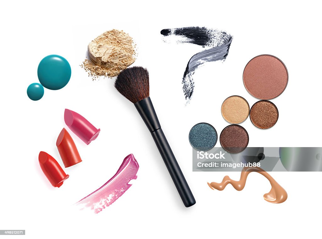 Vari trucco e prodotti cosmetici - Foto stock royalty-free di Bellezza