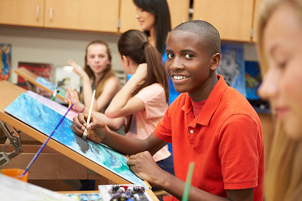 istock Male Pupil In High School Art Class 498512203