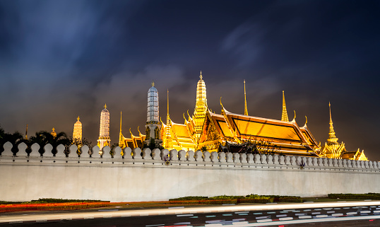 The Grand Palace of Thailand in Bangkok at night