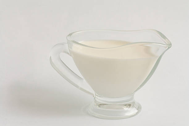 jug of cream on the white background