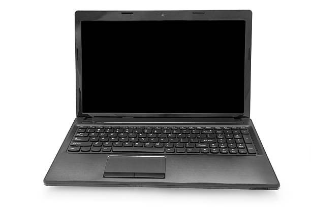 laptop with black monitor