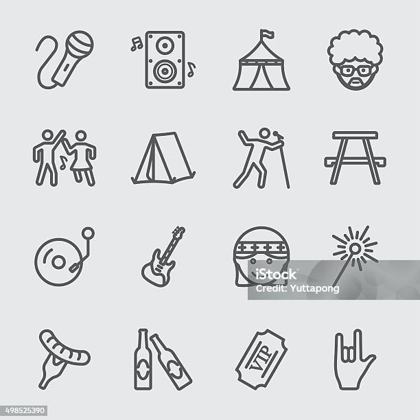 Festival Line Icon Stock Illustration - Download Image Now - Icon Symbol, Singing, 2015