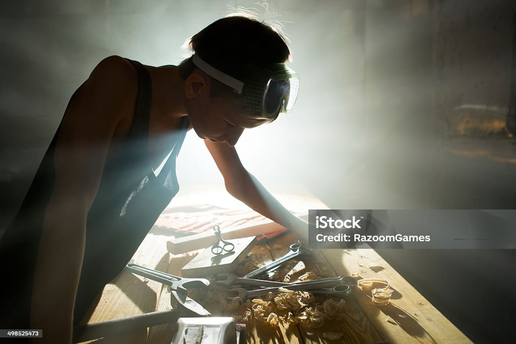 Reparaturen in workshop - Lizenzfrei Erfinder Stock-Foto