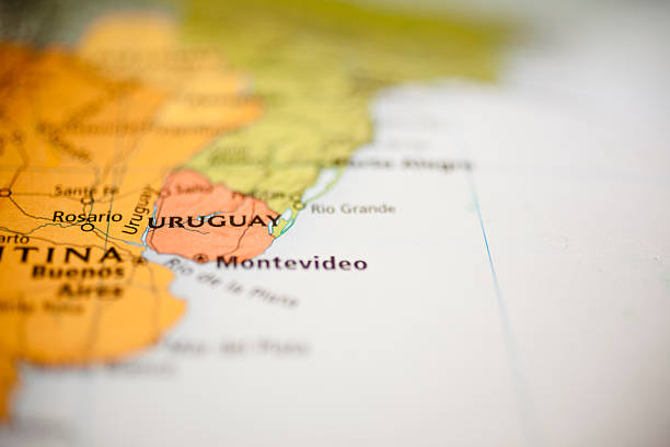 istock Nations:  Map of South American countries. Uruguay, Montevideo. 498525724