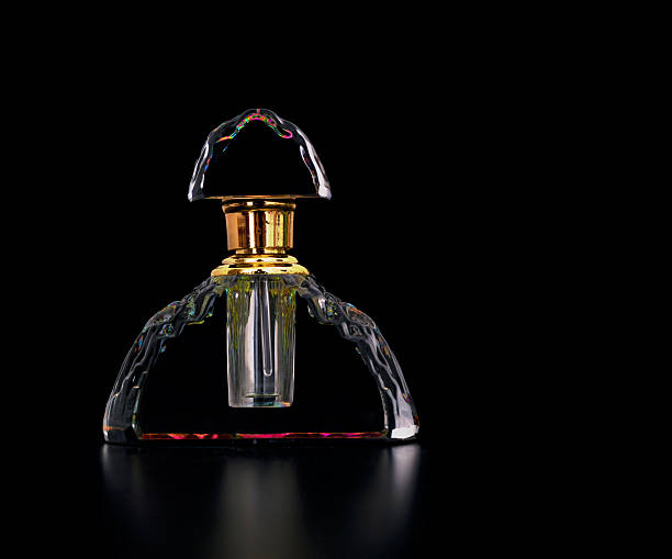 istock Antique glass perfume bottle with iridescen effect - beautiful 498526443