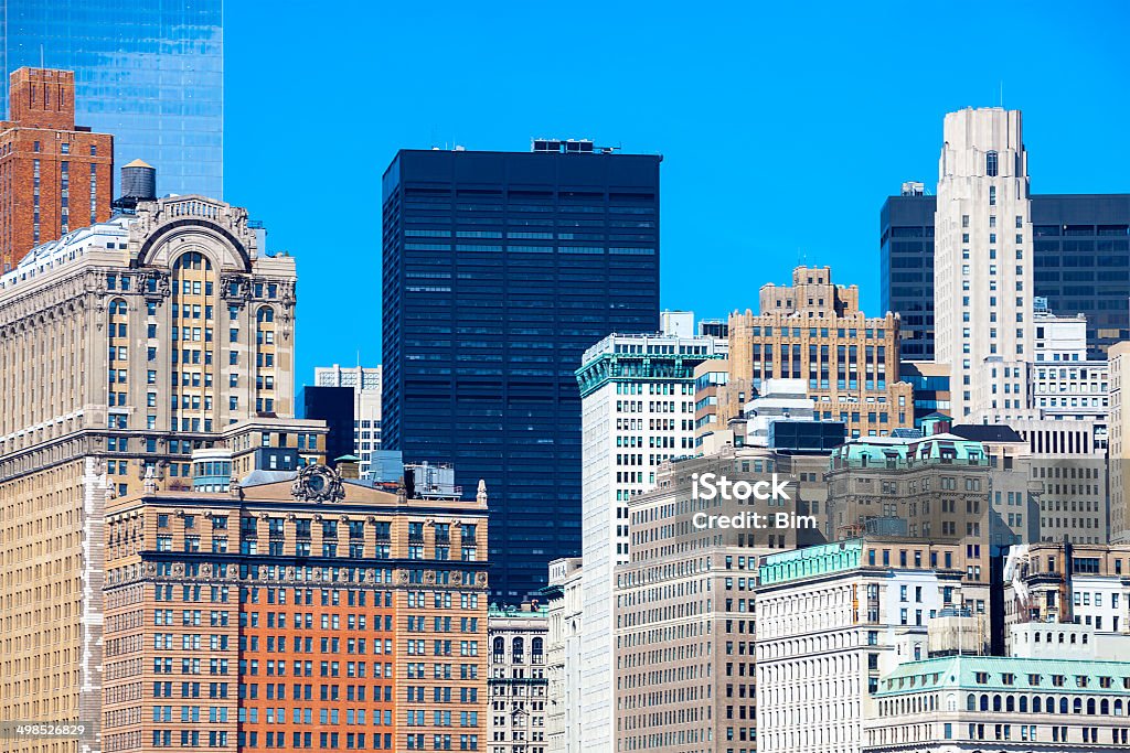 Close-up of офисные здания, Манхэттен, Нью-Йорк - Стоковые фото Архитектура роялти-фри