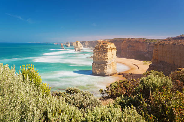 12 使徒にオーストラリア、露光時間の長い - twelve apostles sea rocks 写真 ストックフォトと画像