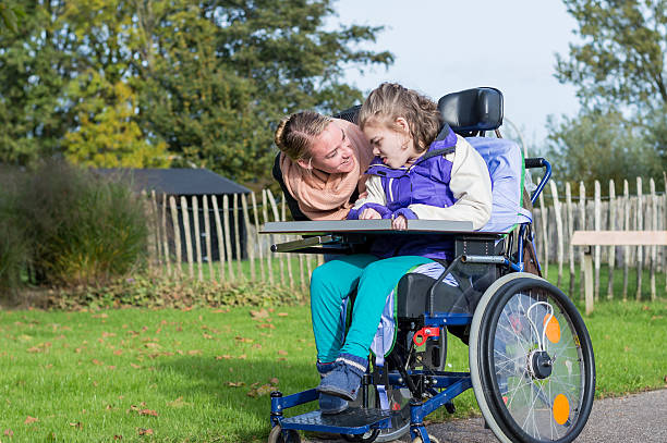 istock Disability a Disabled child in a wheelchair relaxing outside 498527288
