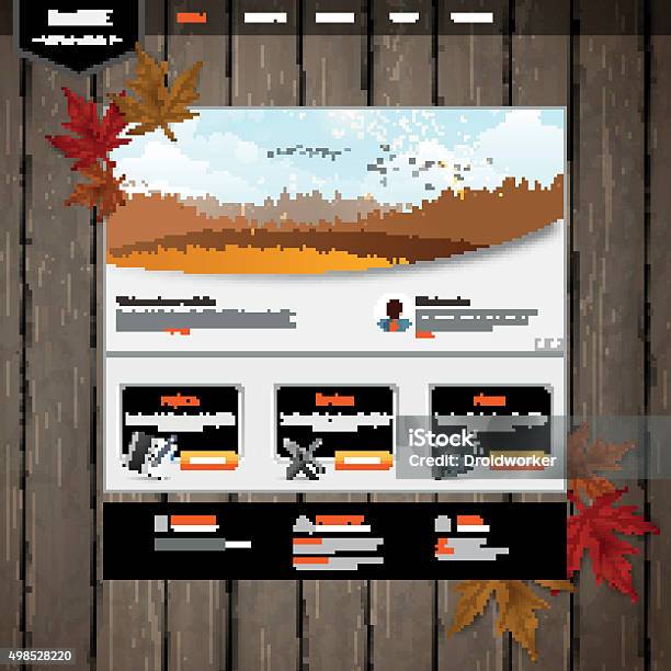 Fall Theme Website Creative Autumn Theme Website Template Design Vector Stock Illustration ...