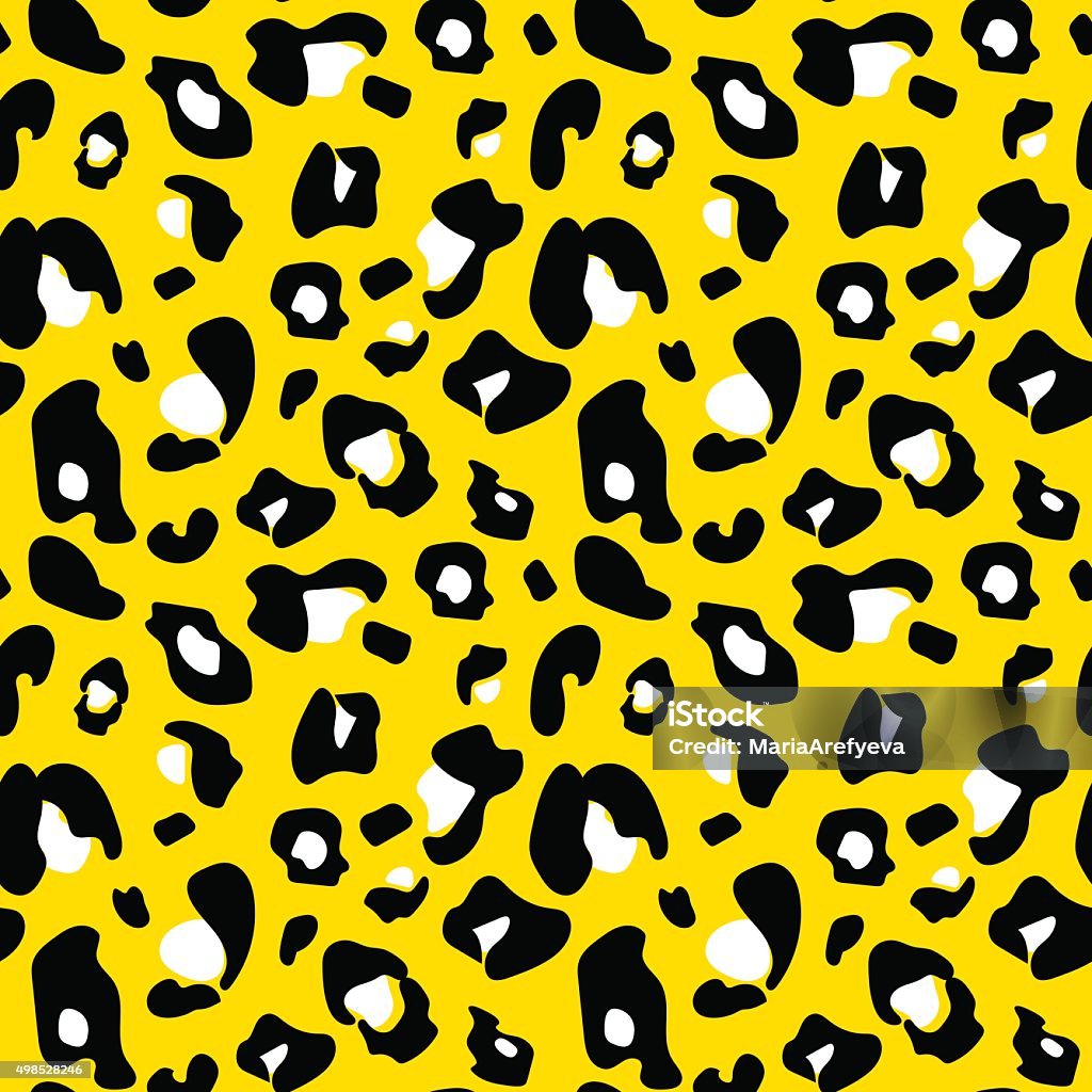Colorido extravagante sem costura padrão de leopardo na Zona Amarela, black um - Vetor de Plano de Fundo royalty-free