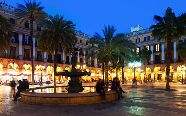 istock Placa Reial in winter evening. Barcelona 498528571