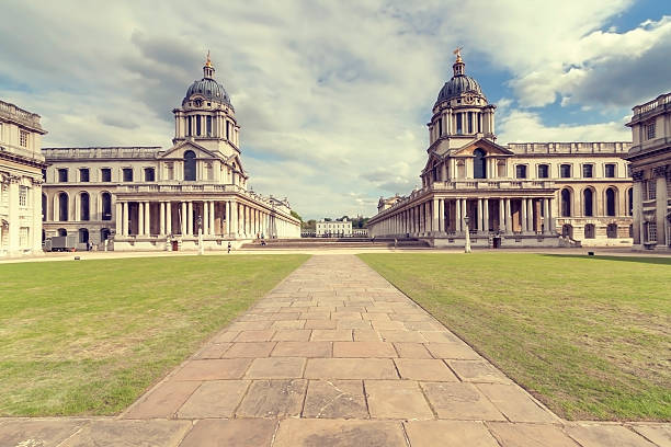 Royal Naval College Greenwich View of The Royal Naval College and Queen's House in Greenwich. queen's house stock pictures, royalty-free photos & images