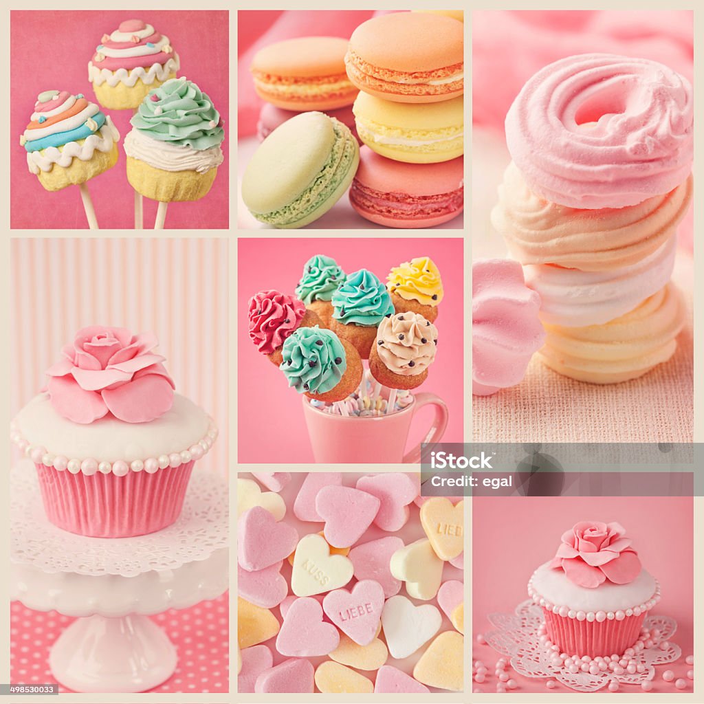 Pastelowy kolor cupcakes - Zbiór zdjęć royalty-free (Antyczny)