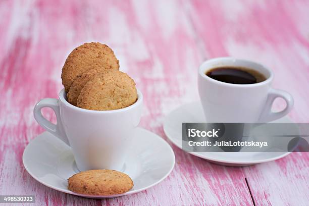 Cookies And A Cup Of Coffee Stock Photo - Download Image Now - Backgrounds, Baked, Biscotti