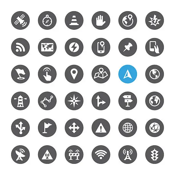 Vector illustration of Navigation and Traveling icons