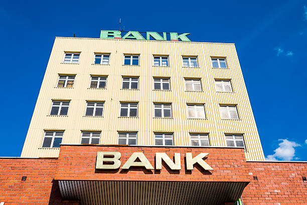 istock building with the inscription Bank 498531221