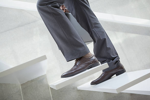 istock Businessman walking up the stairs 498532461