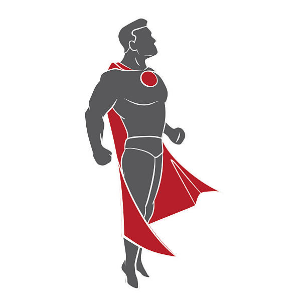 superbohater pływające górę - the human body cartoon figurine characters stock illustrations