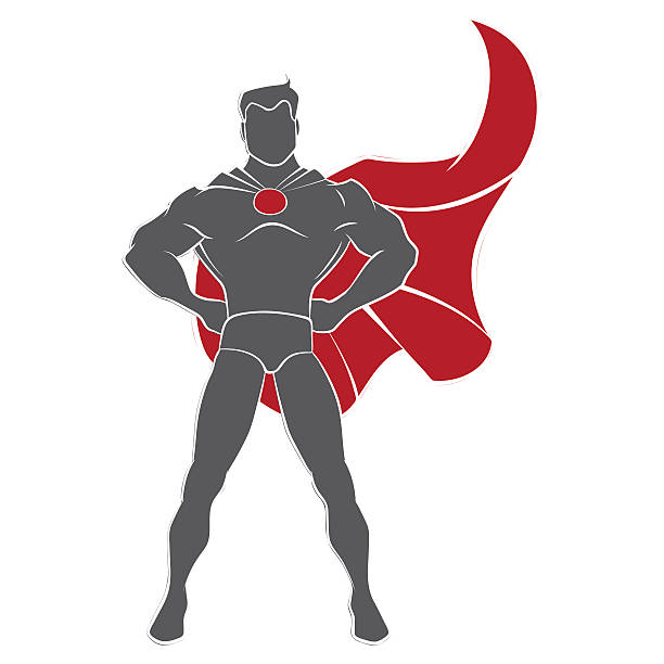 superbohater stałego w defensive stanowiska - the human body cartoon figurine characters stock illustrations