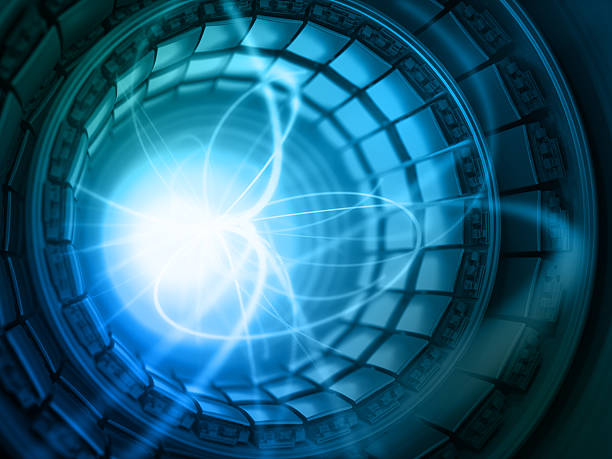 Collision of Particles in the Abstract Collider stock photo