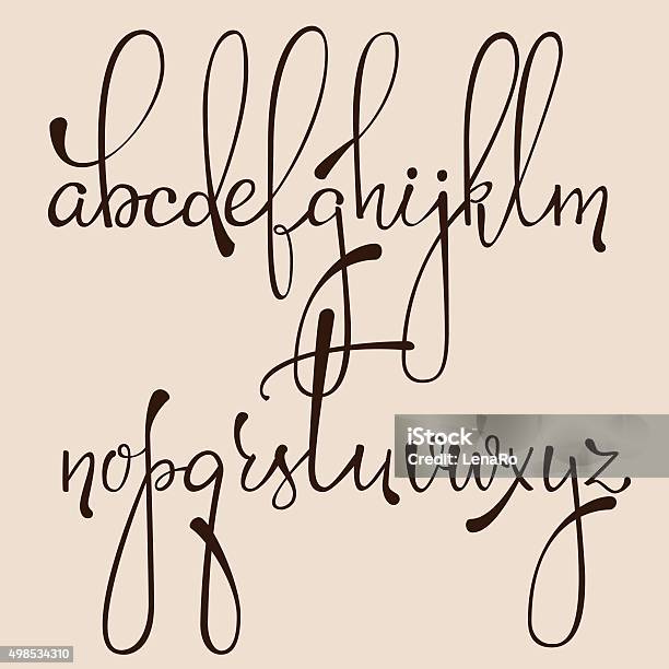 Calligraphy Cursive Font Stock Illustration - Download Image Now - 2015, Alphabet, Calligraphy