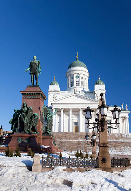 istock Lutheran cathedral and monument to Russian Emperor Alexander II 498534566