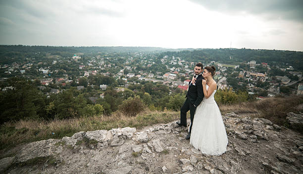 istock Wedding couple posing for the camera 498534858