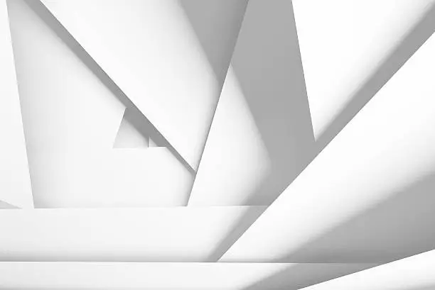 Photo of White chaotic multi layered planes, 3d illustration