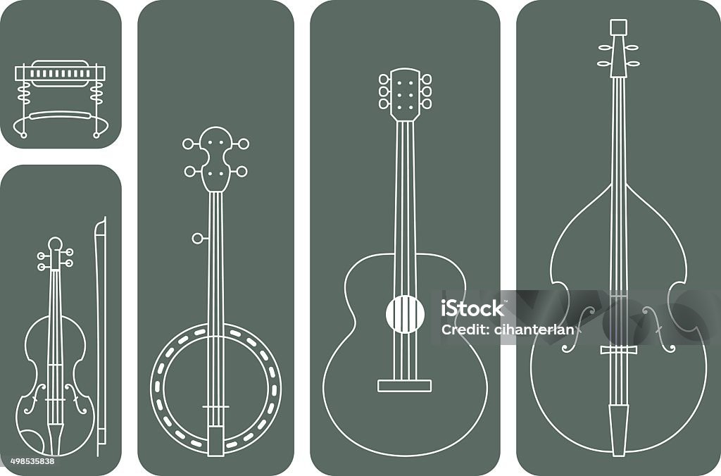 Country Music Instruments - arte vectorial de Instrumento musical libre de derechos