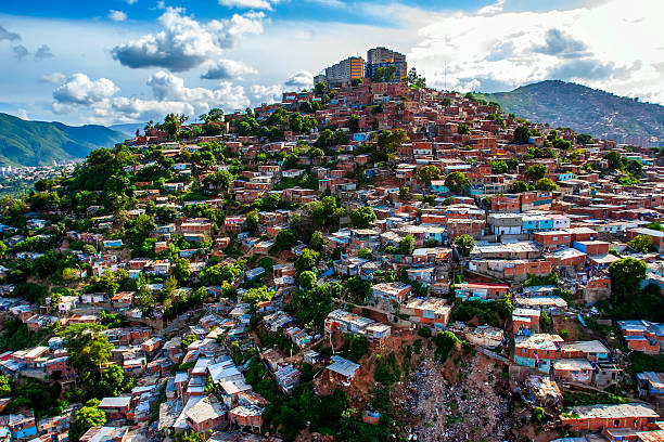 Slum Zone In Caracas, Venezuela Slum zone in Caracas city, Venezuela capital caracas stock pictures, royalty-free photos & images