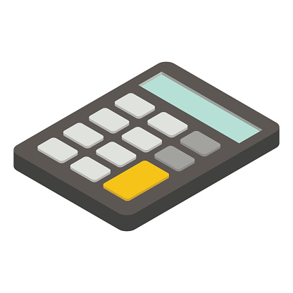 Calculator isometric icon isolated on white background