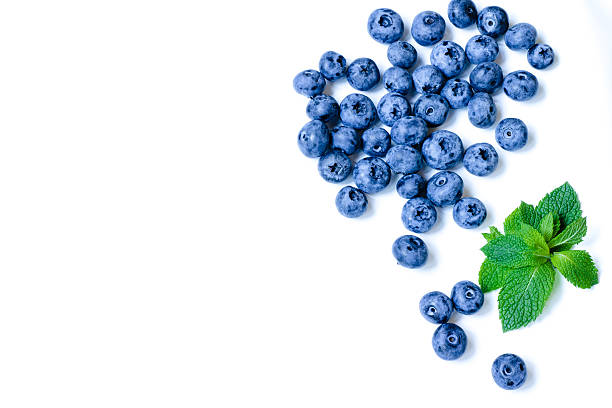 istock Fresh sweet blueberry fruit and leaf of mint. 498546060