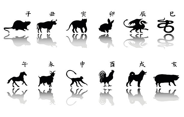 symbol des jahres silhouette set - jahr des schafes stock-grafiken, -clipart, -cartoons und -symbole