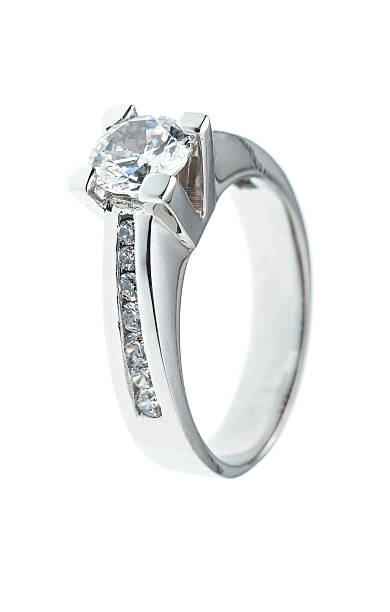 istock Engagement ring made of white gold 498549192