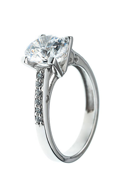 istock Engagement ring made of white gold 498549242