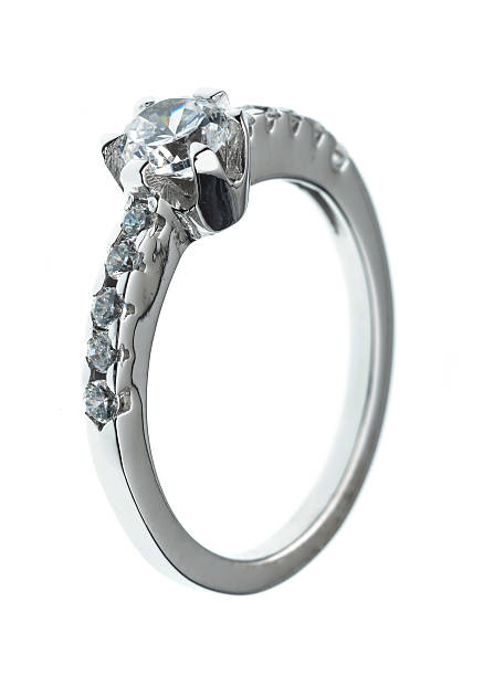 istock Engagement ring made of white gold 498549244