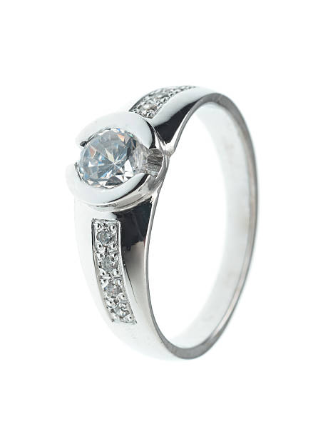 istock Engagement ring made of white gold 498549260