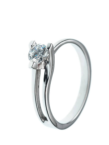 istock Engagement ring made of white gold 498549266