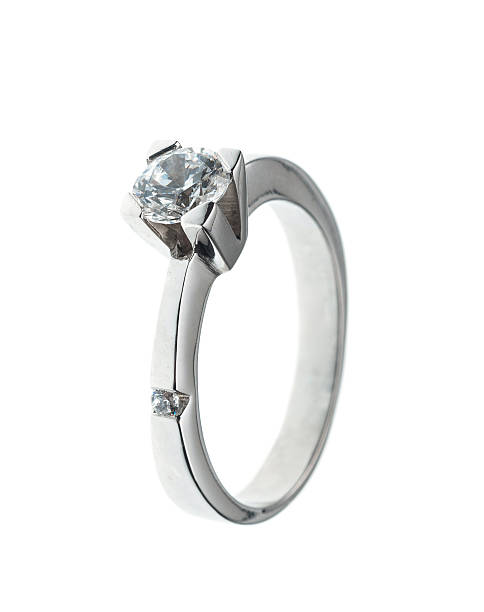 istock Engagement ring made of white gold 498549274