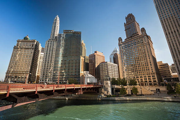 istock Chicago cityscape and river 498549425