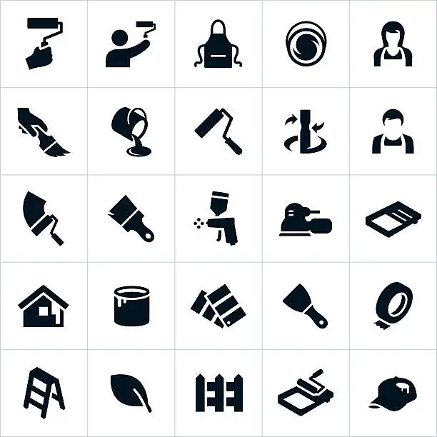Vector illustration of House Painting Icons