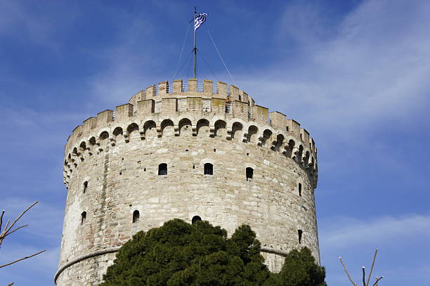 istock White Tower of Thessaloniki, Top of 498550675